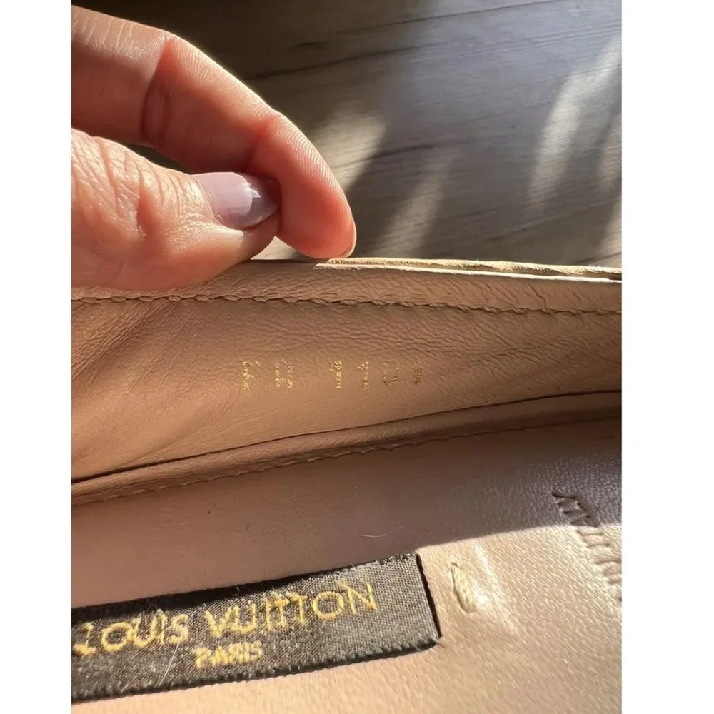 Louis Vuitton Beige Flats with Gold Accent